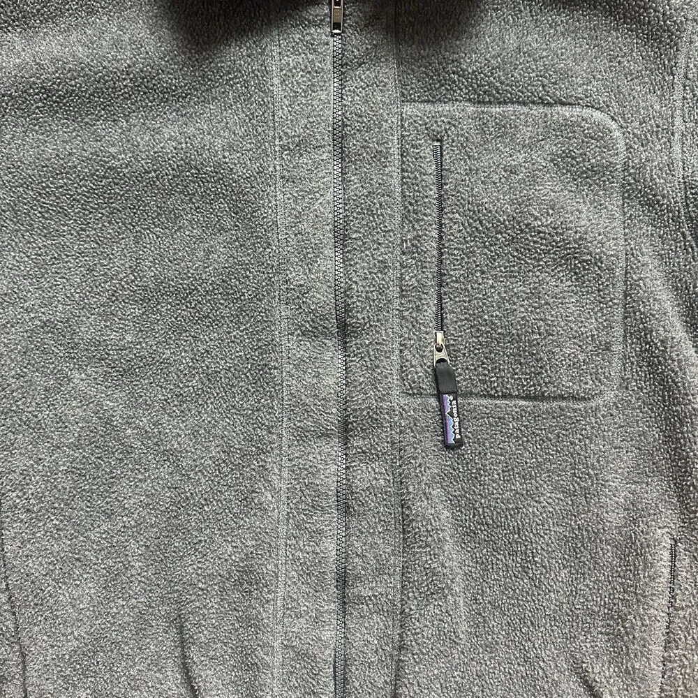 VTG Patagonia Gray Fleece Jacket Full Zip Men's Size XL Deep Pile Retro Made USA